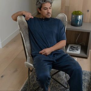 Lahgo - NTW Washable silk set pajamas in deep blue (L)